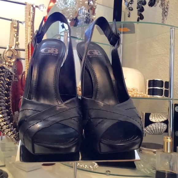 Gianni Bini Shoes - GIANNI BINI black peep toe heels size 9.5